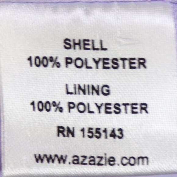 AZAZIE size A10 lilac fit/flare full-length gown 100% polyester dry clean only - Picture 15 of 16
